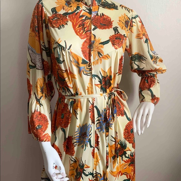 Vintage 1970s Van Gogh art print dress - Picture 8 of 15